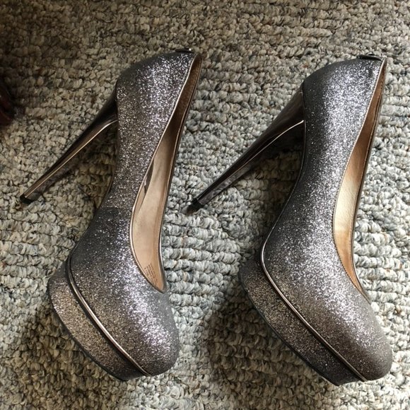 Michael Kors Grey Glitter Platform Heels - Picture 4 of 9